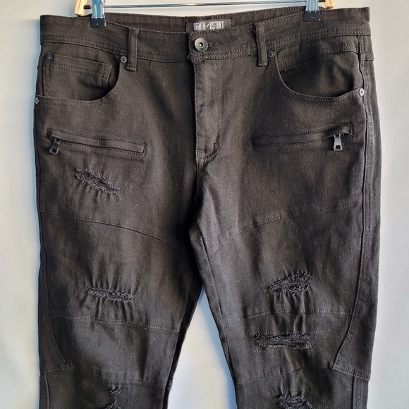 8IGHTH DSTRKT Denim Distressed Jeans Men's 36W 34L Black - Picture 3 of 9